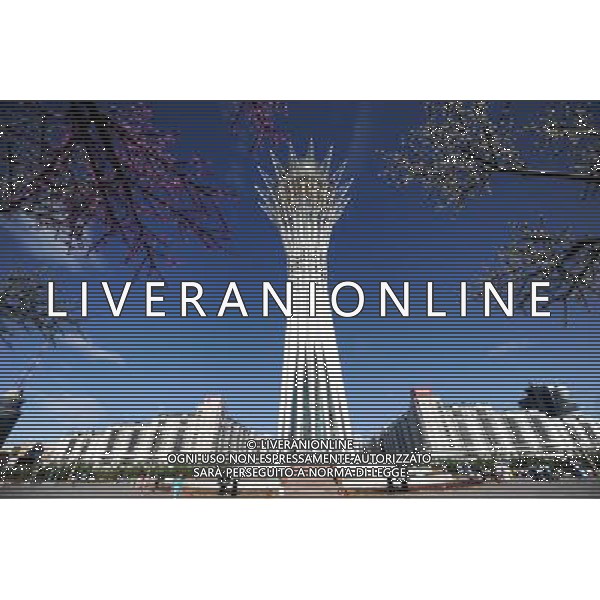 (100613) -- ASTANA, June 13, 2010 () -- Photo taken on June 13, 2010 shows the Bayterek, a monument and observation tower in Astana, capital of Kazakhstan. Astana, which literally means capital in Kazakh, has taken the place of Almaty as the new capital since December 1997. (/Sadat) - Xinhua/Photoshot - Ag. Aldo Liverani sas ITALY ONLY VEDUTE DI ASTANA - CAPITALE DEL KAZAKISTAN