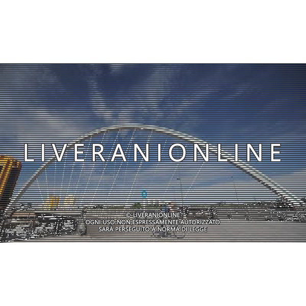 (100613) -- ASTANA, June 13, 2010 () -- Photo taken on June 13, 2010 shows the Rainbow Bridge in Astana, capital of Kazakhstan. Astana, which literally means capital in Kazakh, has taken the place of Almaty as the new capital since December 1997. (/Sadat) - Xinhua/Photoshot - Ag. Aldo Liverani sas ITALY ONLY VEDUTE DI ASTANA - CAPITALE DEL KAZAKISTAN