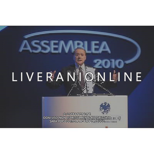 ROMA, 16 GIUGNO 2010 ASSEMBLEA CONFCOMMERCIO 2010 NELLA FOTO: SILVIO BERLUSCONI © AG. ALDO LIVERANI SAS