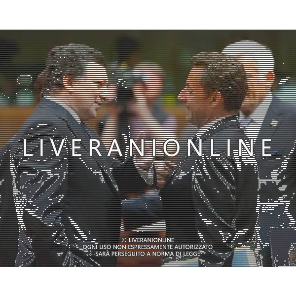 (100617) -- BRUSSELS, June 17, 2010 -- French President Nicolas Sarkozy (R) talks with European Commission President Jose Manuel Barroso during the European Union (EU) summit in Brussels June 17, 2010. Thierry Monasse) (nxl) ©Photoshot/Agenzia Aldo Liverani Sas - ITALY ONLY - Bruxelles: Vertice dei Leaders dell\'Unione Europea (UE) per adottare formalmente nuova strategia per la crescita e l\'occupazione per i prossimi 10 anni