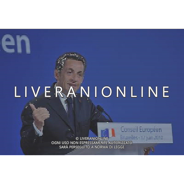 (100617) -- BRUSSELS, June 17, 2010 -- French President Nicolas Sarkozy attends a press conference after the EU Summit at the EU headquarters in Brussels, capital of Belgium, on June 17, 2010. European Union (EU) leaders formally adopted the bloc\'s new strategy for growth and jobs for the next 10 years at their one-day summit on Thursday. Wu Wei) (zw) ©Photoshot/Agenzia Aldo Liverani Sas - ITALY ONLY - Bruxelles: Vertice dei Leaders dell\'Unione Europea (UE) per adottare formalmente nuova strategia per la crescita e l\'occupazione per i prossimi 10 anni