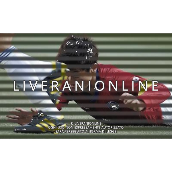 (100617) -- JOHANNESBURG, June 17, 2010 -- South Korea\'s Park Ji-Sung falls down during a 2010 World Cup Group B match between Argentina and South Korea at the Soccer City stadium in Soweto, suburban Johannesburg, South Africa, on June 17, 2010. South Korea lost the match 1-4. Wang Yuguo) (zc) ©Photoshot/Agenzia Aldo Liverani Sas - ITALY ONLY - ARGENTINA - COREA DEL SUD FIFA WORLD CUP CAMPIONATI MONDIALI SUD AFRICA 2010