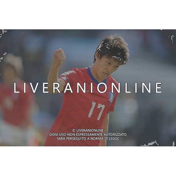 (100617) -- JOHANNESBURG, June 17, 2010 -- South Korea\'s Lee Chung-Yong celebrates his goal during a 2010 World Cup Group B match between Argentina and South Korea at the Soccer City stadium in Soweto, suburban Johannesburg, South Africa, on June 17, 2010. Guo Yong) (ljq) ©Photoshot/Agenzia Aldo Liverani Sas - ITALY ONLY - ARGENTINA - COREA DEL SUD FIFA WORLD CUP CAMPIONATI MONDIALI SUD AFRICA 2010