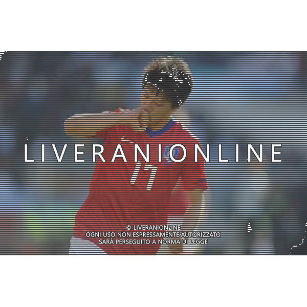(100617) -- JOHANNESBURG, June 17, 2010 -- South Korea\'s Lee Chung-Yong celebrates his goal during a 2010 World Cup Group B match between Argentina and South Korea at the Soccer City stadium in Soweto, suburban Johannesburg, South Africa, on June 17, 2010. Guo Yong) (ljq) ©Photoshot/Agenzia Aldo Liverani Sas - ITALY ONLY - ARGENTINA - COREA DEL SUD FIFA WORLD CUP CAMPIONATI MONDIALI SUD AFRICA 2010