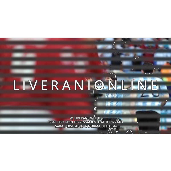 (100617) -- JOHANNESBURG, June 17, 2010 -- Argentina\'s Lionel Messi (2nd R) celebrates a goal with his teammates during a 2010 World Cup Group B match between Argentina and South Korea at the Soccer City stadium in Soweto, suburban Johannesburg, South Africa, on June 17, 2010. Wang Yuguo) (zc) ©Photoshot/Agenzia Aldo Liverani Sas - ITALY ONLY - ARGENTINA - COREA DEL SUD FIFA WORLD CUP CAMPIONATI MONDIALI SUD AFRICA 2010