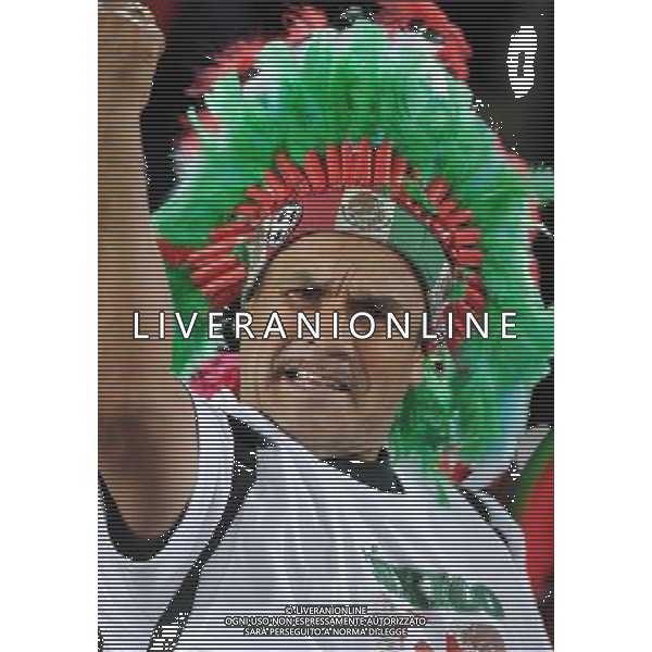 (100618) -- POLOKWANE, June 18, 2010 -- A Mexico\'s fan gestures prior to a 2010 World Cup Group A match between Mexico and France at the Peter Mokaba stadium in Polokwan, South Africa, on June 17, 2010. Li Ga ©Photoshot/Agenzia Aldo Liverani Sas - ITALY ONLY - FRANCIA - MESSICO FIFA WORLD CUP CAMPIONATI MONDIALI SUD AFRICA 2010