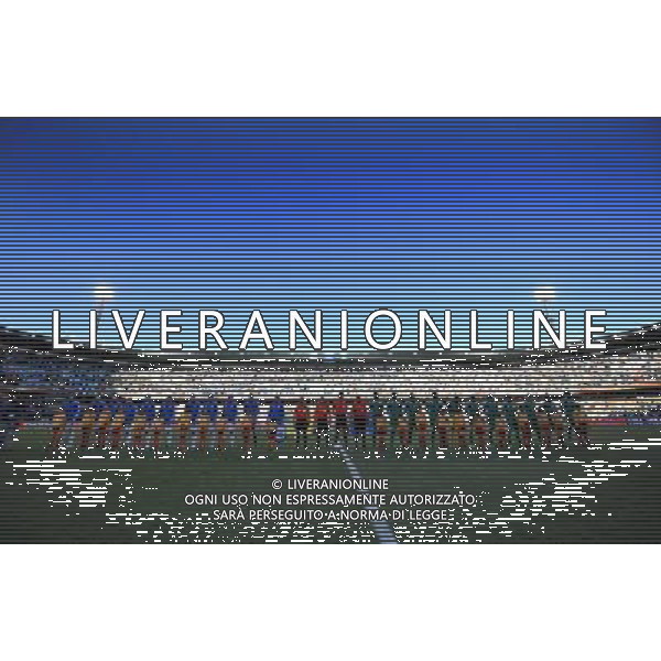 (100617) -- BLOEMFONTEIN, June 17, 2010 -FORMAZIONI SCHIERATE- Players of Greece and Nigeria make a stage pose prior to a 2010 World Cup Group B match between Greece and Nigeria at the Free State Stadium in Bloemfontein, South Africa, on June 17, 2010. Greece beat Nigeria 2-1. Xu Suhui) (zc) ©Photoshot/Agenzia Aldo Liverani Sas - ITALY ONLY - GRECIA - NIGERIA FIFA WORLD CUP CAMPIONATI MONDIALI SUD AFRICA 2010