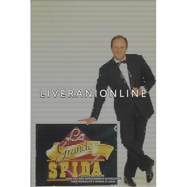 TRASMISSIONE TELEVISIVA LA GRANDE SFIDA 1993 NELLA FOTO GERRY SCOTTI AG ALDO LIVERANI