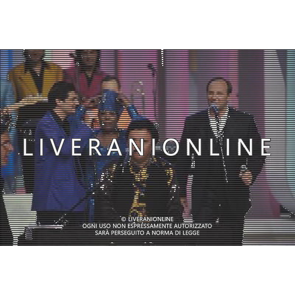 TRASMISSIONE TELEVISIVA\'LA SAI L\'ULTIMA?\' 1995 NELLA FOTO GERRY SCOTTI-UMBERTO SMAILA AG ALDO LIVERANI