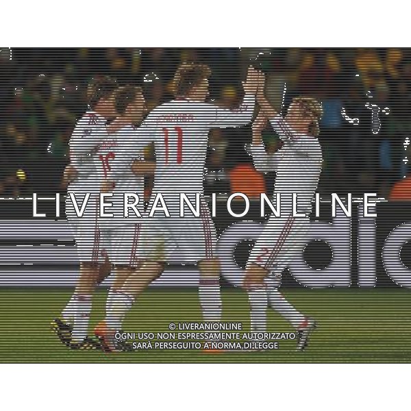 Fifa World Cup Sud Africa 2010 Match #26 Tshwane/Pretoria (Lotus Versfeld Stadium) - 19.06.2010 Camerun-Danimarca Nella Foto:esultanza dopo il gol di bendter /Ph.Vitez-Ag. Aldo Liverani