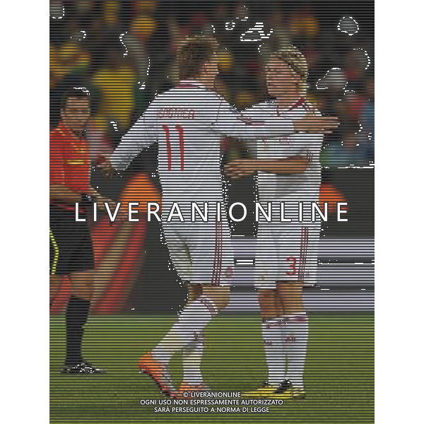 Fifa World Cup Sud Africa 2010 Match #26 Tshwane/Pretoria (Lotus Versfeld Stadium) - 19.06.2010 Camerun-Danimarca Nella Foto:esultanza dopo il gol di bendter /Ph.Vitez-Ag. Aldo Liverani