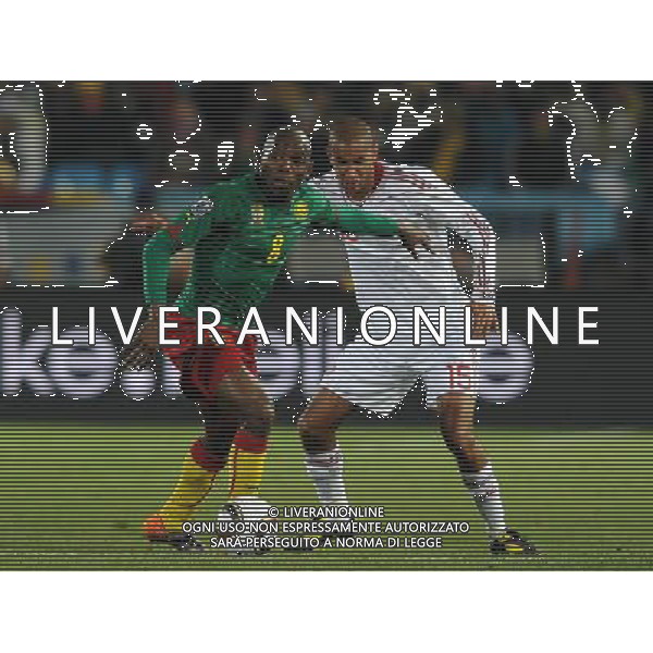 Fifa World Cup Sud Africa 2010 Match #26 Tshwane/Pretoria (Lotus Versfeld Stadium) - 19.06.2010 Camerun-Danimarca Nella Foto:geremi-poulsen simon /Ph.Vitez-Ag. Aldo Liverani