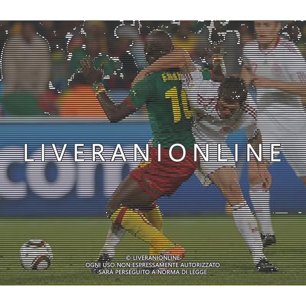 Fifa World Cup Sud Africa 2010 Match #26 Tshwane/Pretoria (Lotus Versfeld Stadium) - 19.06.2010 Camerun-Danimarca Nella Foto:Daniel AGGER-Achille EMANA /Ph.Vitez-Ag. Aldo Liverani