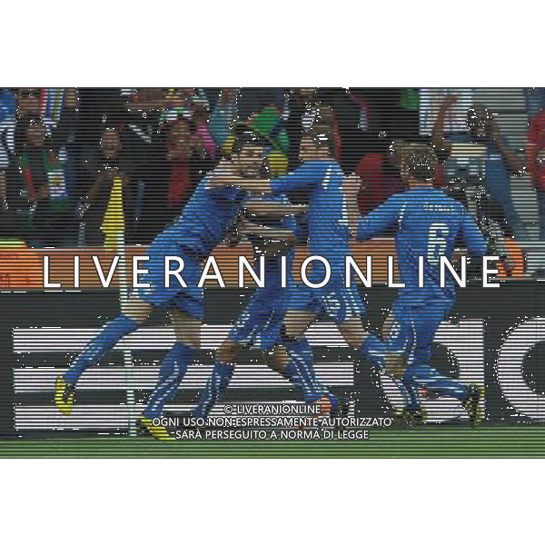 Fifa World Cup Sud Africa 2010 Match #28 Nelspruit (Mbombela Stadium) - 20.06.2010 Italia-Nuova Zelanda Nella Foto:esultanza di vincenzo iaquinta dopo il gol su rigore /Ph.Vitez-Ag. Aldo Liverani