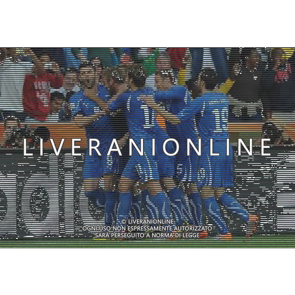 Fifa World Cup Sud Africa 2010 Match #28 Nelspruit (Mbombela Stadium) - 20.06.2010 Italia-Nuova Zelanda Nella Foto:esultanza di vincenzo iaquinta dopo il gol su rigore /Ph.Vitez-Ag. Aldo Liverani