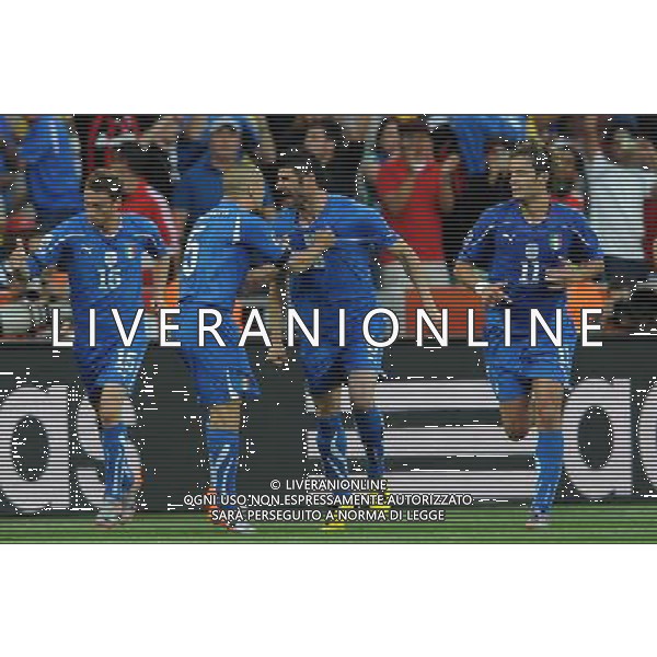 Fifa World Cup Sud Africa 2010 Match #28 Nelspruit (Mbombela Stadium) - 20.06.2010 Italia-Nuova Zelanda Nella Foto:esultanza di vincenzo iaquinta dopo il gol su rigore /Ph.Vitez-Ag. Aldo Liverani