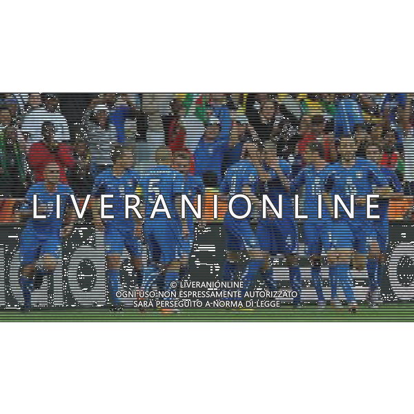 Fifa World Cup Sud Africa 2010 Match #28 Nelspruit (Mbombela Stadium) - 20.06.2010 Italia-Nuova Zelanda Nella Foto:Esultanza Italia-Gruppo /Ph.Vitez-Ag. Aldo Liverani