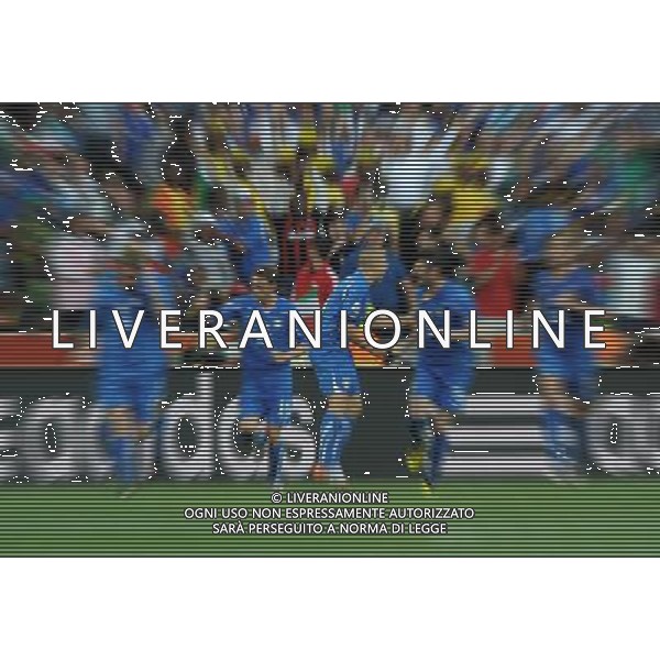 Fifa World Cup Sud Africa 2010 Match #28 Nelspruit (Mbombela Stadium) - 20.06.2010 Italia-Nuova Zelanda Nella Foto:Esultanza Italia-Gruppo /Ph.Vitez-Ag. Aldo Liverani