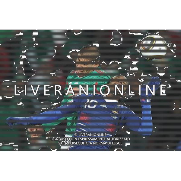 (100618) -- POLOKWANE, June 18, 2010 -- Mexico\'s Carlos Salcido (L) vies with France\'s Andre-Pierre Gignac during a 2010 World Cup Group A match at the Peter Mokaba stadium in Polokwan, South Africa, on June 17, 2010. Mexico won 2-0. Li Ga) (kh) ©Photoshot/Agenzia Aldo Liverani Sas - ITALY ONLY: FRANCIA - MESSICO FIFA WORLD CUP CAMPIONATI MONDIALI SUD AFRICA 2010