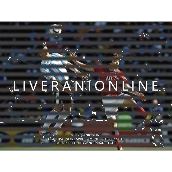 Argentina\'s Nicolas Burdisso (L) and South Korea\'s Park Chu Young (R) fight for the ball during the World Cup group B soccer match between Argentina and South Korea at Soccer City in Johannesburg, South Africa, Thursday, June 17, 2010. Argentina defeated South Korea 4-1.(Photo By Liao Pan/ColorChinaPhoto) - Ag. Aldo Liverani sas ITALY ONLY ITALY ONLY: ARGENTINA - COREA DEL SUD FIFA WORLD CUP CAMPIONATI MONDIALI SUD AFRICA 2010