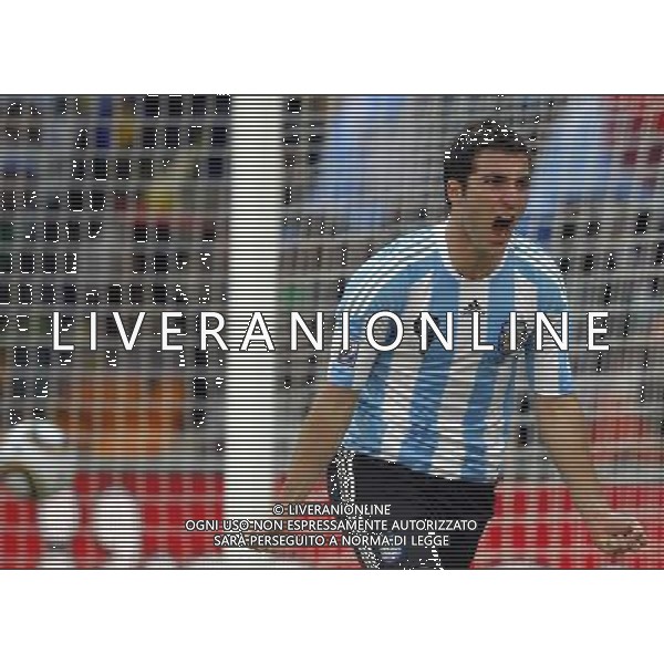 Argentina\'s Gonzalo Higuain celebrates scoring a goal during the World Cup group B soccer match between Argentina and South Korea at Soccer City in Johannesburg, South Africa, Thursday, June 17, 2010. Argentina defeated South Korea 4-1.(Photo By Liao Pan/ColorChinaPhoto) - Ag. Aldo Liverani sas ITALY ONLY ITALY ONLY: ARGENTINA - COREA DEL SUD FIFA WORLD CUP CAMPIONATI MONDIALI SUD AFRICA 2010 ESULTANZA