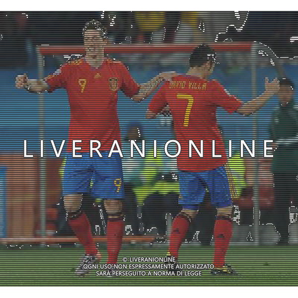 Fifa World Cup Sud Africa 2010 Match #32 Johannesburg (Ellis Park Stadium) - 21.06.2010 Spagna-Honduras Nella Foto: esultanza dopo il secondo gol di david villa del 2-0 /Ph.Vitez-Ag. Aldo Liverani