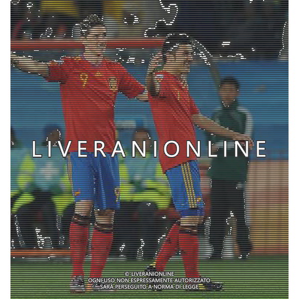 Fifa World Cup Sud Africa 2010 Match #32 Johannesburg (Ellis Park Stadium) - 21.06.2010 Spagna-Honduras Nella Foto: esultanza dopo il secondo gol di david villa del 2-0 /Ph.Vitez-Ag. Aldo Liverani