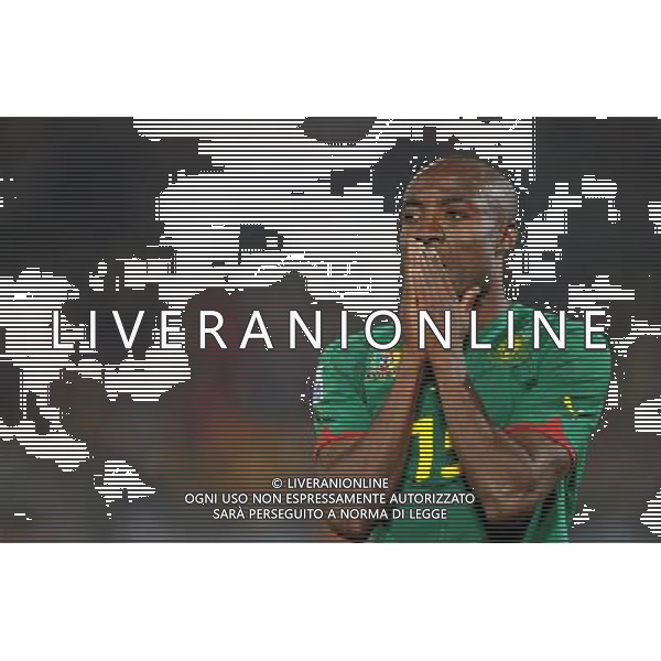 (100620) -- TSHWANE, June 20, 2010 () --Pierre Webo of Cameroon reacts during the 2010 World Cup Group E soccer match against Denmark at Loftus Verfeld stadium in Tshwane, South Africa, on June 19, 2010. (/Yang Lei)(fym) ©Photoshot/Agenzia Aldo Liverani Sas - ITALY ONLY: CAMERUN - DANIMARCA FIFA WORLD CUP CAMPIONATI MONDIALI SUD AFRICA 2010