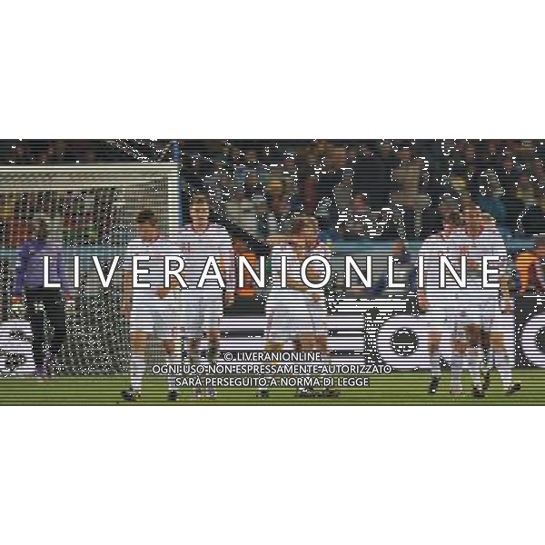 (100620) -- TSHWANE, June 20, 2010 () --Dennis Rommedahl of Denmark(3rd L front) celebrates with his teammates after scoring a goal during the 2010 World Cup Group E soccer match against Cameroon at Loftus Verfeld stadium in Tshwane, South Africa, on June 19, 2010. (/Yang Lei)(fym) ©Photoshot/Agenzia Aldo Liverani Sas - ITALY ONLY: CAMERUN - DANIMARCA FIFA WORLD CUP CAMPIONATI MONDIALI SUD AFRICA 2010
