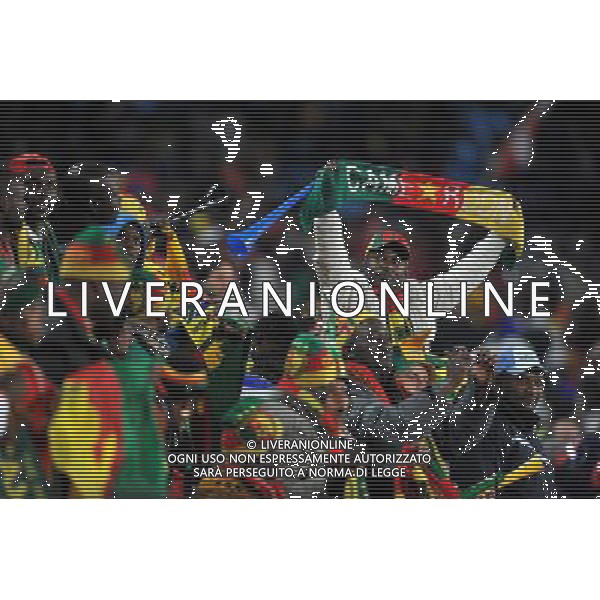 (100620) -- TSHWANE, June 20, 2010 () -- Fans cheer for Cameroon prior to the 2010 World Cup Group E soccer match between Cameroon and Denmark at Loftus Verfeld stadium in Tshwane, South Africa, on June 19, 2010. (/Yang Lei)(fym) ©Photoshot/Agenzia Aldo Liverani Sas - ITALY ONLY: CAMERUN - DANIMARCA FIFA WORLD CUP CAMPIONATI MONDIALI SUD AFRICA 2010