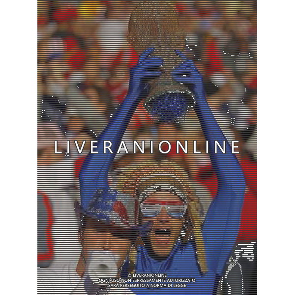 American fans cheer for the team during the World Cup group C soccer match between USA and Slovenia in Johannesburg in South Africa on Friday, June 18, 2010. The match ended in a 2-2 draw.(Photo By Wei Zheng/ColorChinaPhoto) - Ag. Aldo Liverani sas ITALY ONLY SLOVENIA - STATI UNITI FIFA WORLD CUP CAMPIONATI MONDIALI SUD AFRICA 2010