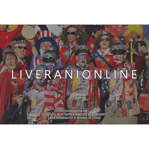 American fans cheer for the team during the World Cup group C soccer match between USA and Slovenia in Johannesburg in South Africa on Friday, June 18, 2010. The match ended in a 2-2 draw.(Photo By Wei Zheng/ColorChinaPhoto) - Ag. Aldo Liverani sas ITALY ONLY SLOVENIA - STATI UNITI FIFA WORLD CUP CAMPIONATI MONDIALI SUD AFRICA 2010