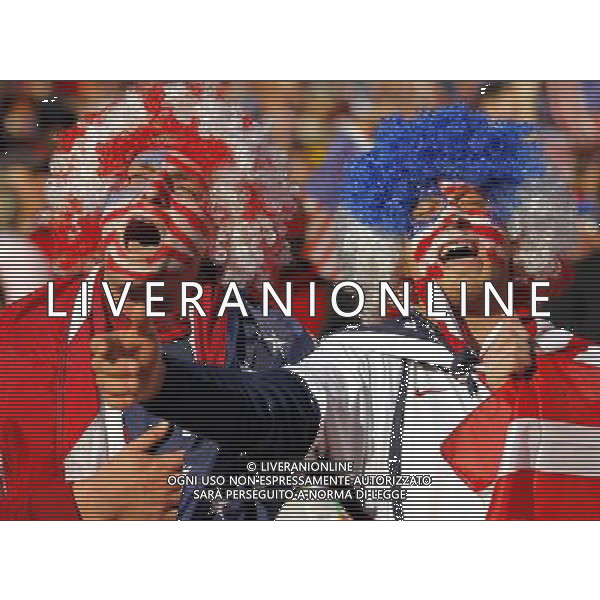 American fans cheer for the team during the World Cup group C soccer match between USA and Slovenia in Johannesburg in South Africa on Friday, June 18, 2010. The match ended in a 2-2 draw.(Photo By Wei Zheng/ColorChinaPhoto) - Ag. Aldo Liverani sas ITALY ONLY SLOVENIA - STATI UNITI FIFA WORLD CUP CAMPIONATI MONDIALI SUD AFRICA 2010