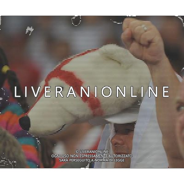 (100619) -- CAPE TOWN, June 19, 2010 -- A fan with a polar bear hat waits for the start of the 2010 World Cup Group C match between England and Algeria in Cape Town, South Africa, June 18, 2010. Xu Suhui)(txy) ©Photoshot/Agenzia Aldo Liverani Sas - ITALY ONLY: INGHILTERRA - ALGERIA FIFA WORLD CUP CAMPIONATI MONDIALI SUD AFRICA 2010