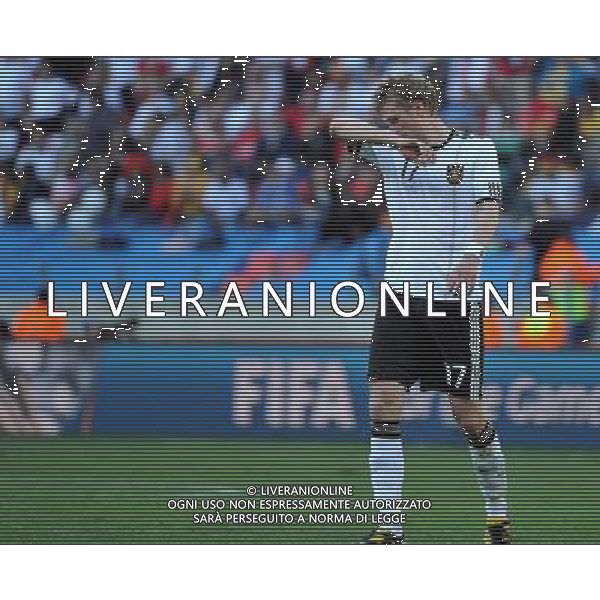 (100618) -- PORT ELIZABETH, June 18, 2010 -- Germany\'s Per Mertesacker reacts during the 2010 World Cup Group D soccer match between Germany and Serbia at the Nelson Mandela Bay stadium in Port Elizabeth, South Africa, on June 18, 2010. Germany lost the match 0-1. Yang Lei) (zc) ©Photoshot/Agenzia Aldo Liverani Sas - ITALY ONLY: GERMANIA - SERBIA FIFA WORLD CUP CAMPIONATI MONDIALI SUD AFRICA 2010