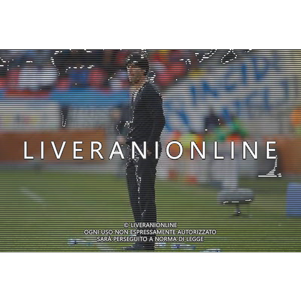 (100618) -- PORT ELIZABETH, June 18, 2010 -- Joachim Low, coach of German team, watches the game during the 2010 World Cup Group D soccer match between Germany and Serbia at the Nelson Mandela Bay stadium in Port Elizabeth, South Africa, on June 18, 2010. Germany lost the match 0-1. Liao Yujie) (zc) ©Photoshot/Agenzia Aldo Liverani Sas - ITALY ONLY: GERMANIA - SERBIA FIFA WORLD CUP CAMPIONATI MONDIALI SUD AFRICA 2010