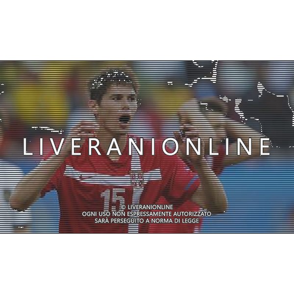 (100618) -- PORT ELIZABETH, June 18, 2010 -- Serbia\'s Nikola Zigic reacts during the 2010 World Cup Group D soccer match between Germany and Serbia at the Nelson Mandela Bay stadium in Port Elizabeth, South Africa, on June 18, 2010. Germany lost the match 0-1.Liao Yujie) (zc) ©Photoshot/Agenzia Aldo Liverani Sas - ITALY ONLY: GERMANIA - SERBIA FIFA WORLD CUP CAMPIONATI MONDIALI SUD AFRICA 2010