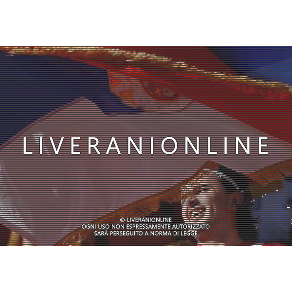 (100618) -- PORT ELIZABETH, June 18, 2010 -- A Serbian supporter cheers prior to the 2010 World Cup Group D soccer match between Germany and Serbia at the Nelson Mandela Bay stadium in Port Elizabeth, South Africa, on June 18, 2010. Liao Yujie) (zc) ©Photoshot/Agenzia Aldo Liverani Sas - ITALY ONLY: GERMANIA - SERBIA FIFA WORLD CUP CAMPIONATI MONDIALI SUD AFRICA 2010