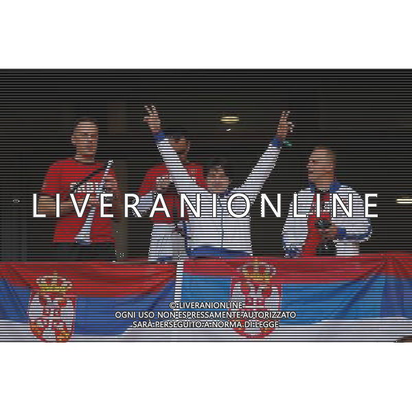 (100618) -- PORT ELIZABETH, June 18, 2010 -- Serbian supporters cheer prior to the 2010 World Cup Group D soccer match between Germany and Serbia at the Nelson Mandela Bay stadium in Port Elizabeth, South Africa, on June 18, 2010. Liao Yujie) (zc) ©Photoshot/Agenzia Aldo Liverani Sas - ITALY ONLY: GERMANIA - SERBIA FIFA WORLD CUP CAMPIONATI MONDIALI SUD AFRICA 2010