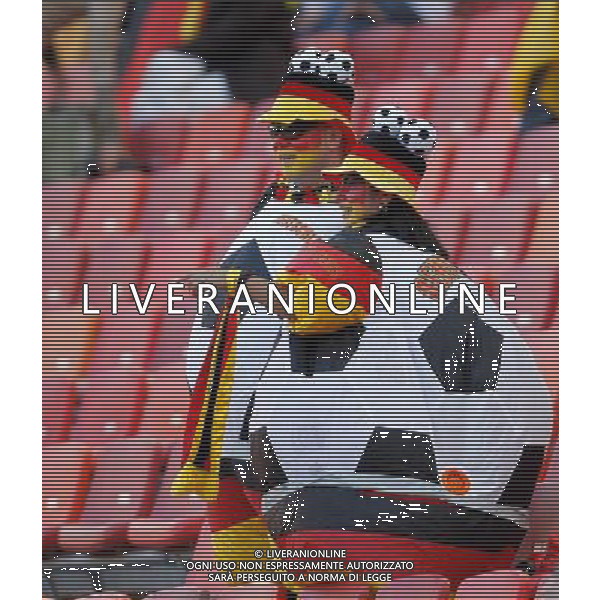 (100618) -- PORT ELIZABETH, June 18, 2010 -- Two German supporters are seen prior to the 2010 World Cup Group D soccer match between Germany and Serbia at the Nelson Mandela Bay stadium in Port Elizabeth, South Africa, on June 18, 2010. Liao Yujie) (zc) ©Photoshot/Agenzia Aldo Liverani Sas - ITALY ONLY: GERMANIA - SERBIA FIFA WORLD CUP CAMPIONATI MONDIALI SUD AFRICA 2010