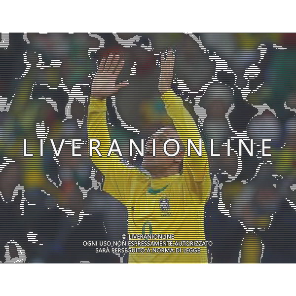 Brazil\'s LUIS FABIANO celebrates scoring a goal during the World Cup group G soccer match between Brazil and Cote d\'Ivoire in Johannesburg in South Africa on Sunday, June 20, 2010. Brazil defeated Cote d\'Ivoire 3-1.(Photo By Wei Zheng/ColorChinaPhoto) - Ag. Aldo Liverani sas ITALY ONLY BRASILE - COSTA D\'AVORIO FIFA WORLD CUP CAMPIONATI MONDIALI SUD AFRICA 2010