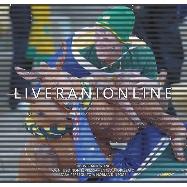 (100619) -- RUSTENBURG, June 19, 2010 () -- An Australia\'s supporter reacts with kangaroo toys during the 2010 World Cup Group D football match between Australia and Ghana at Royal Bafokeng stadium in Rustenburg, South Africa, on June 19, 2010. The match tied 1-1. (/Li Ga)(kh) ©Photoshot/Agenzia Aldo Liverani Sas - ITALY ONLY: GHANA - AUSTRALIA FIFA WORLD CUP CAMPIONATI MONDIALI SUD AFRICA 2010