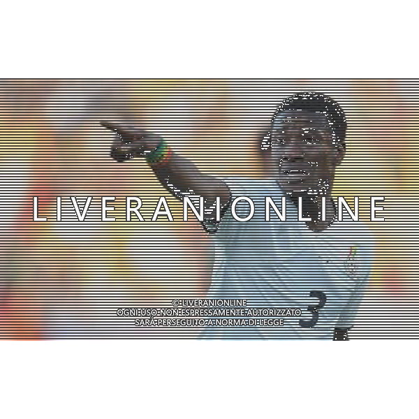 (100619) -- RUSTENBURG, June 19, 2010 () -- Ghana\'s Asamoah Gyan reacts during the 2010 World Cup Group D football match against Australia at Royal Bafokeng stadium in Rustenburg, South Africa, on June 19, 2010. The match tied 1-1. (/Li Ga)(kh) ©Photoshot/Agenzia Aldo Liverani Sas - ITALY ONLY: GHANA - AUSTRALIA FIFA WORLD CUP CAMPIONATI MONDIALI SUD AFRICA 2010
