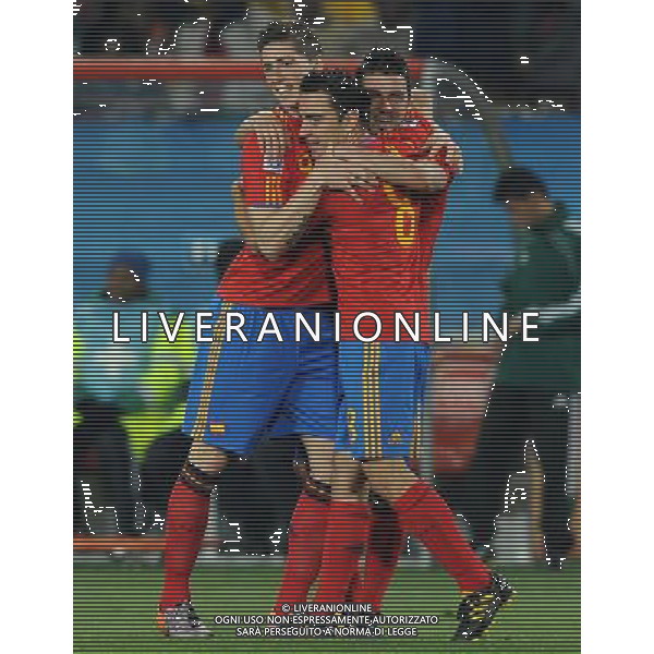 Fifa World Cup Sud Africa 2010 Match #32 Johannesburg (Ellis Park Stadium) - 21.06.2010 Spagna-Honduras Nella Foto:XAVI HERNADEZ-Fernando TORRES-David VILLA /Ph.Vitez-Ag. Aldo Liverani