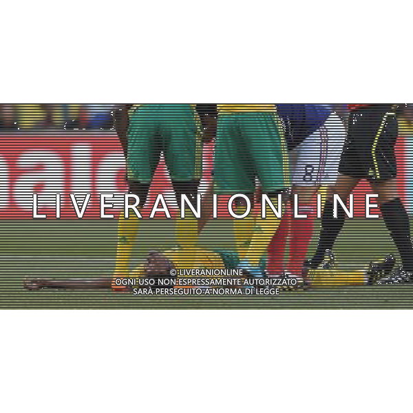 Fifa World Cup Sud Africa 2010 Match #34 Mangaung/Bloemfontein (Free State Stadium) - 22.06.2010 Francia-Sud Africa Nella Foto:infortunio sibaya /Ph.Vitez-Ag. Aldo Liverani