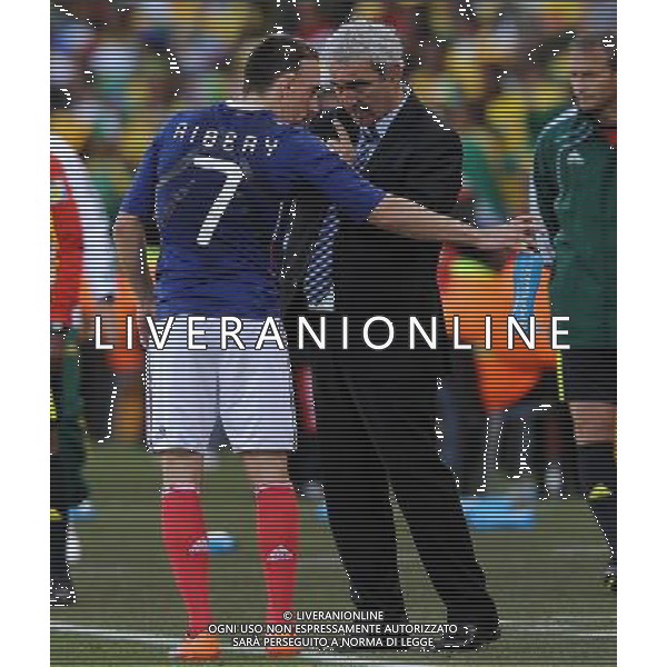 Fifa World Cup Sud Africa 2010 Match #34 Mangaung/Bloemfontein (Free State Stadium) - 22.06.2010 Francia-Sud Africa Nella Foto:domenech ribery /Ph.Vitez-Ag. Aldo Liverani