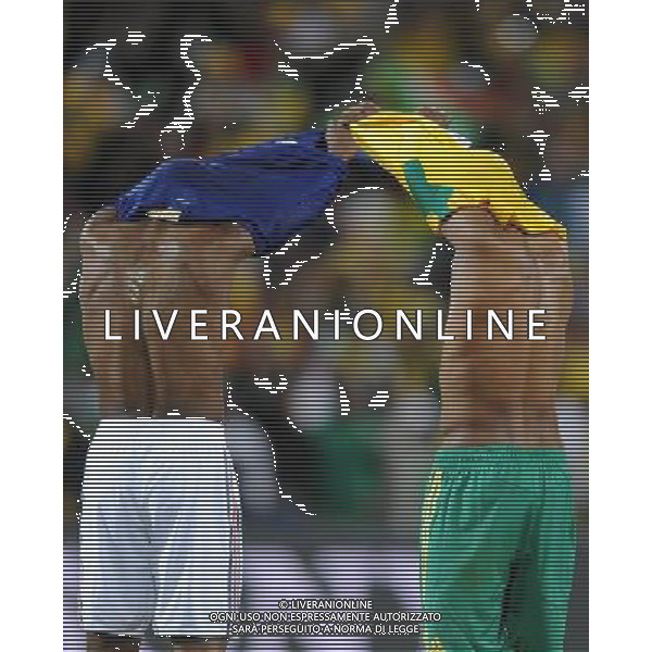 Fifa World Cup Sud Africa 2010 Match #34 Mangaung/Bloemfontein (Free State Stadium) - 22.06.2010 Francia-Sud Africa Nella Foto:gallas e mphela delusione a fine partita /Ph.Vitez-Ag. Aldo Liverani