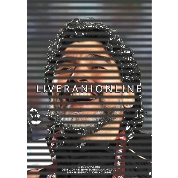 (100623) -- POLOKWANE, June 23, 2010 -- Argentine coach Diego Maradona smiles before the 2010 World Cup Group B soccer match between Argentina and Greece in Polokwane, South Africa, June 22, 2010. Xu Suhui) ©Photoshot/Agenzia Aldo Liverani Sas - ITALY ONLY: ARGENTINA - GRECIA FIFA WORLD CUP CAMPIONATI MONDIALI SUD AFRICA 2010