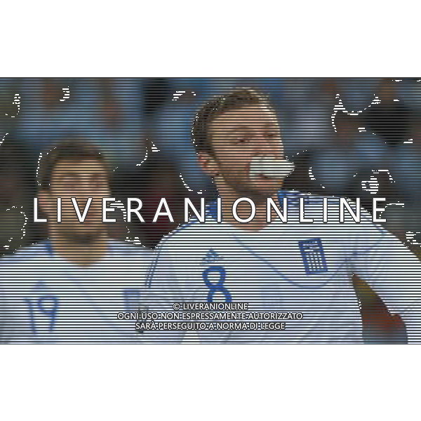 (100623) -- POLOKWANE, June 23, 2010 -- Argentina\'s Avraam Papadopoulos (R) is seen after an injury during the 2010 World Cup Group B soccer match against Greece in Polokwane, South Africa, June 22, 2010. Xu Suhui) ©Photoshot/Agenzia Aldo Liverani Sas - ITALY ONLY: ARGENTINA - GRECIA FIFA WORLD CUP CAMPIONATI MONDIALI SUD AFRICA 2010