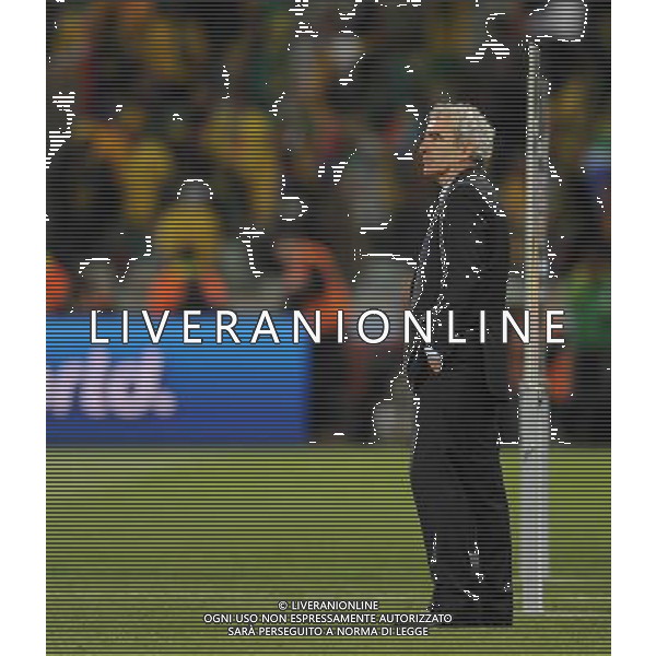 (100622) -- BLOEMFONTEIN, June 22, 2010 -- Raymond Domenech, head coach of France, reacts after losing the Group A match against South Africa at the 2010 World Cup football match in Bloemfontein, South Africa, on June 22, 2010. France lost the match 1-2. Li Ga) (zc)